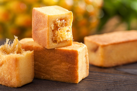 Taiwan famous dessert - pineapple pastry cakeの写真素材