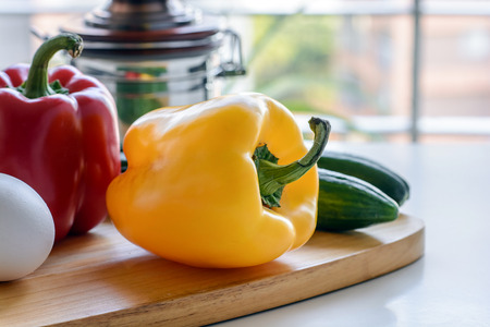 Yellow bell pepper (sweet pepper)の写真素材