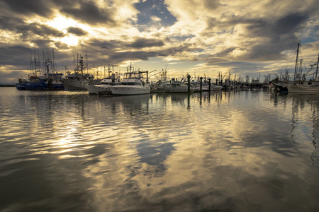 Richmond Fisherman's Wharf with quiet water, Vancouver B.C. Canada.のeditorial素材