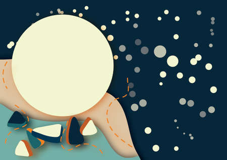 Abstract background with dotted line shapesのイラスト素材