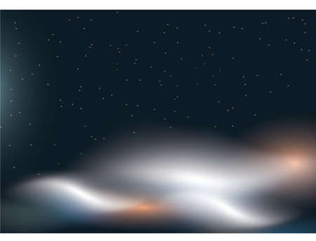 Abstract background with stars, moon, cloudsのイラスト素材