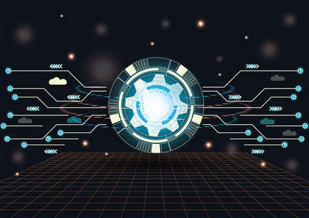 Technology background, color and waves of the futureのイラスト素材