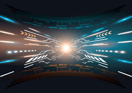 Technology background, color and waves of the futureのイラスト素材