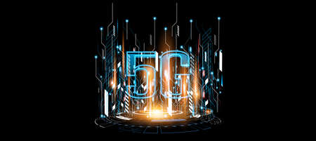 Technology background, color and waves of the future