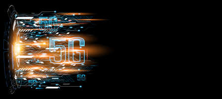 Technology background, color and waves of the future