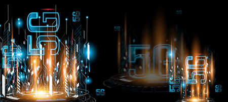 Technology background, color and waves of the futureのイラスト素材