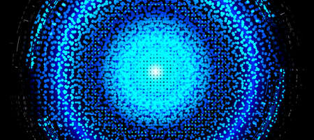 Technology background, color and waves of the future line and text.のイラスト素材