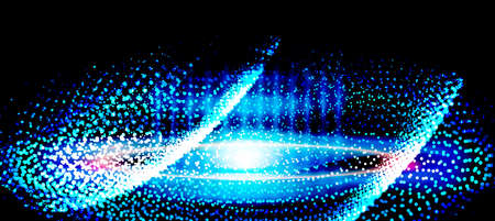 Technology background, color and waves of the future line and text.