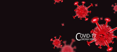 Corona virus image background Contains messages and virusesの写真素材