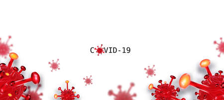 Corona virus image background Contains messages and virusesの写真素材