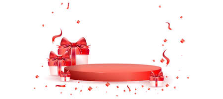 Christmas and New Year's Day gold gift box white background. Vector illustrationの写真素材