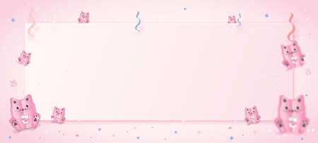 Valentines day background with cat pattern and  happy valentines dayのイラスト素材