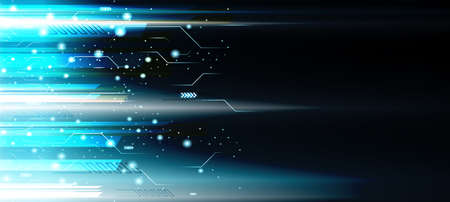 Technology background, color and waves of the future line and text.のイラスト素材