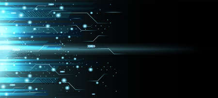 Technology background, color and waves of the future line and text.のイラスト素材