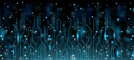 Technology background, color and waves of the future line and text.のイラスト素材