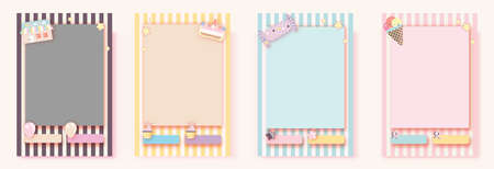 Birthday frame set in a frame with a picture of  a starのイラスト素材