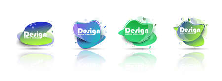 Set of abstract modern graphic elements. Dynamical colored forms and line. Template for the design of a logo, flyer or presentation.のイラスト素材