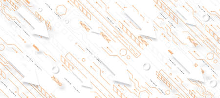 Technology background, color and waves of the future line and text.のイラスト素材