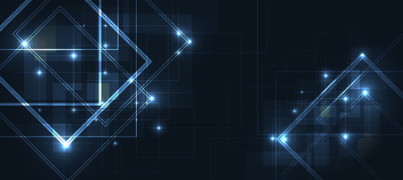 Technology background, color and waves of the future line and text.のイラスト素材