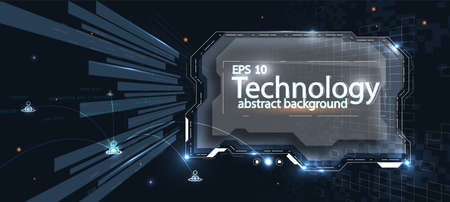 Technology background, color and waves of the future line and text.のイラスト素材