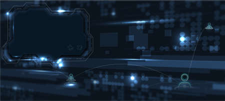 Technology background, color and waves of the future line and text.のイラスト素材