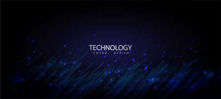 Technology background, color and waves of the future line and text.のイラスト素材