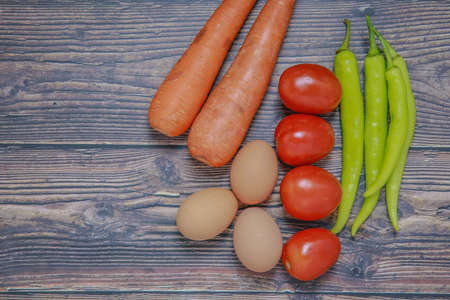 Fresh vegetables are in the kitchen.
