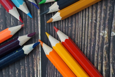 Color pencils are placed separately.