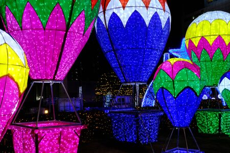 Light decoration during the New Year festivalの写真素材