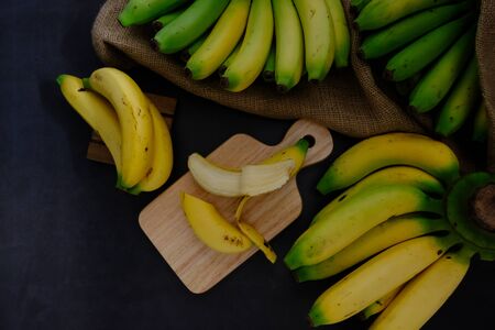Banana for cooking in the kitchenの写真素材