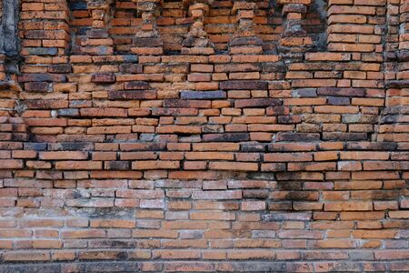 The old wall on the road in Ayutthaya.の写真素材