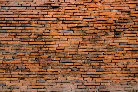 The ancient wall is an important tourist attraction in Ayutthaya.の写真素材