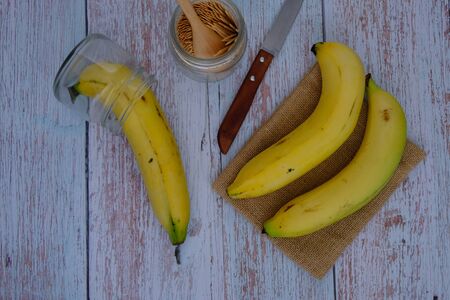 Fresh yellow bananas from the farmの写真素材