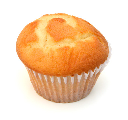 tasty muffin cake, isolated on whiteの写真素材