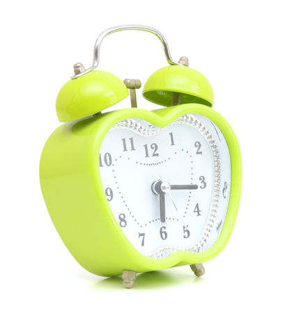 Green alarm clockの写真素材