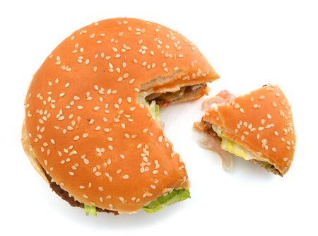 Big hamburger on white backgroundの写真素材