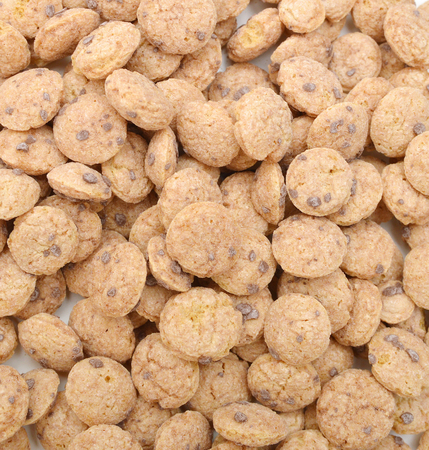 honey corn cereals - breakfast on backgroundの写真素材