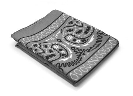 Black folded tablecloth isolatedの写真素材