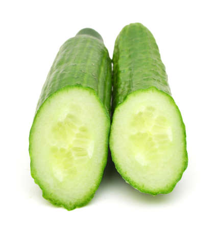 Two half cucumberの写真素材