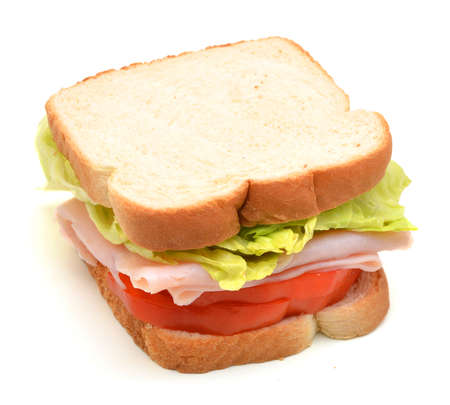 appetizing sandwich isolated on white backgroundの写真素材