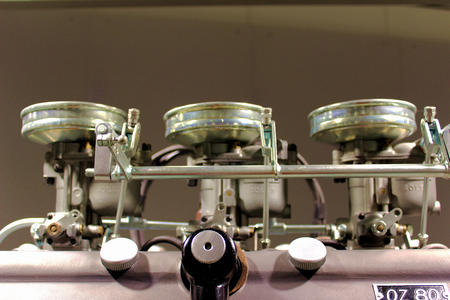 Car machines close up at museum