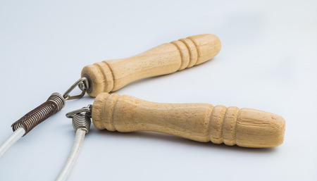 Isolated old jump rope on white backgroundの写真素材