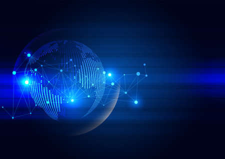 Futuristic technology concept, vector illustration in blue color, abstract background,à¸º Blue Sphereのイラスト素材