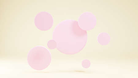 3d rendering, 3 d illustration, 3d abstract background in pastel color tone