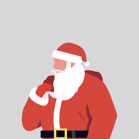 cartoon vector, Santa Claus holding sack on back, Chistmas theme illustrationのイラスト素材