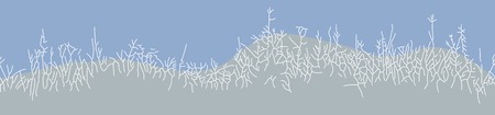 Great horisontally seamless vector background with winter grass or herb in linear drawing styleのイラスト素材