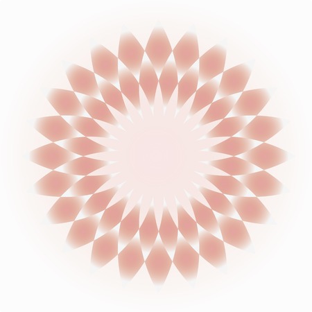 Pale pink-cream decorative circular ornament that resembles a flower or lozenge on a light backgroundのイラスト素材