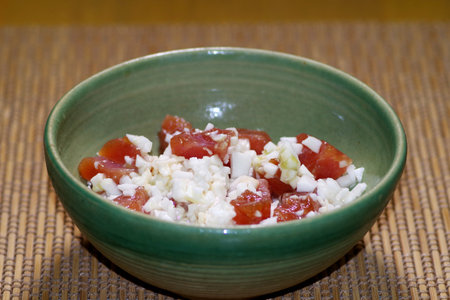 mixture of finely chopped yam and tuna sashimiの写真素材