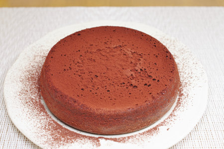 Chocolate Cake with Cocoa Powderの写真素材