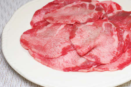 Thinly sliced beef tongueの写真素材
